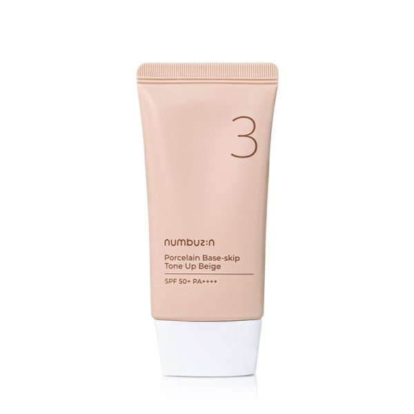 ضد آفتاب تون آپ بژ شماره 3 نامبوزین Numbuzin مدل porcelain base skip حجم 50 میل کلبه نیک