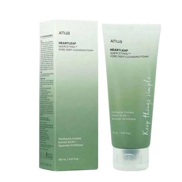 فوم شستشو عمیق پوست آنوا Anua Heartleaf Quercetinol Pore Deep Cleansing Foam حجم 150 میل کلبه نیک